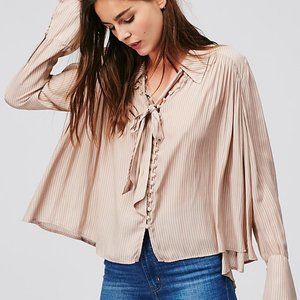Free People Striped Modern Muse Blouse Medium